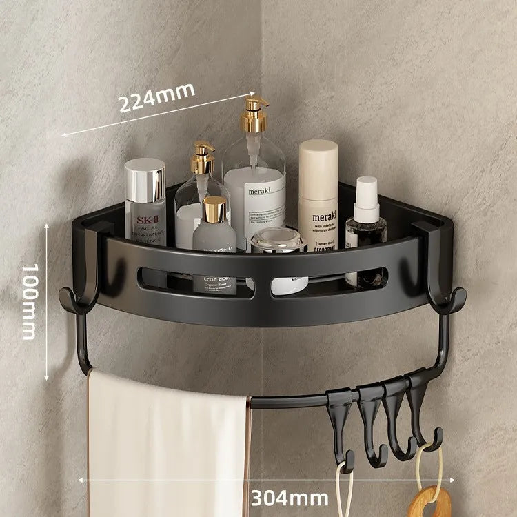 Dreieckiges Aluminium Wandregal für Bad Balkon mit Schraubmontage