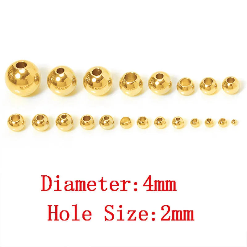 Edelstahl Gold Spacer Perlen Set 100 Stück Verschiedene Größen DIY
