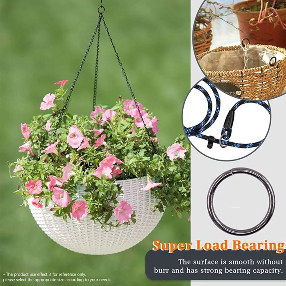 10 Metall O-Ringe vernickelt für Gürtel Taschen Ringe 12 bis 38 mm