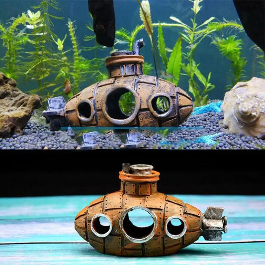 Aquarium Deko U-Boot – Schutz Höhle für Fische Garnelen aus PVC
