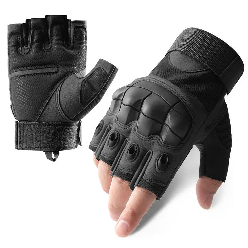 Taktische Softshell Handschuhe Halbfinger Rutschfest für Outdoor Sport