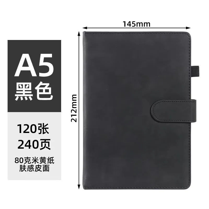 Business-Notizbuch A5 mit Lederbindung – individualisierbar-Yabubest - Home & More