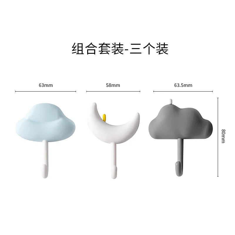 Wolke Mond Wandhaken Set für Schlüssel Taschen und Dekoration