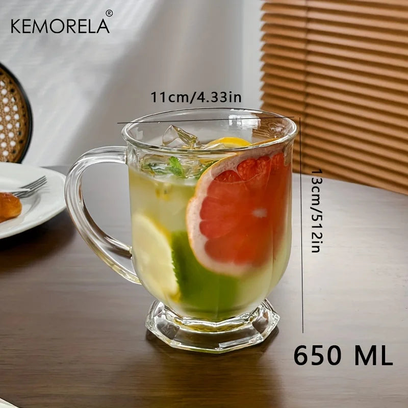 KEMORELA Retro-Wasserbecher mit großem Fassungsvermögen, 480/600/650 ml, Saft, Kaffee, Milchbecher, geeignet für Restaurant, Nachmittag, Whisky, Dekorieren-Yabubest - Home & More