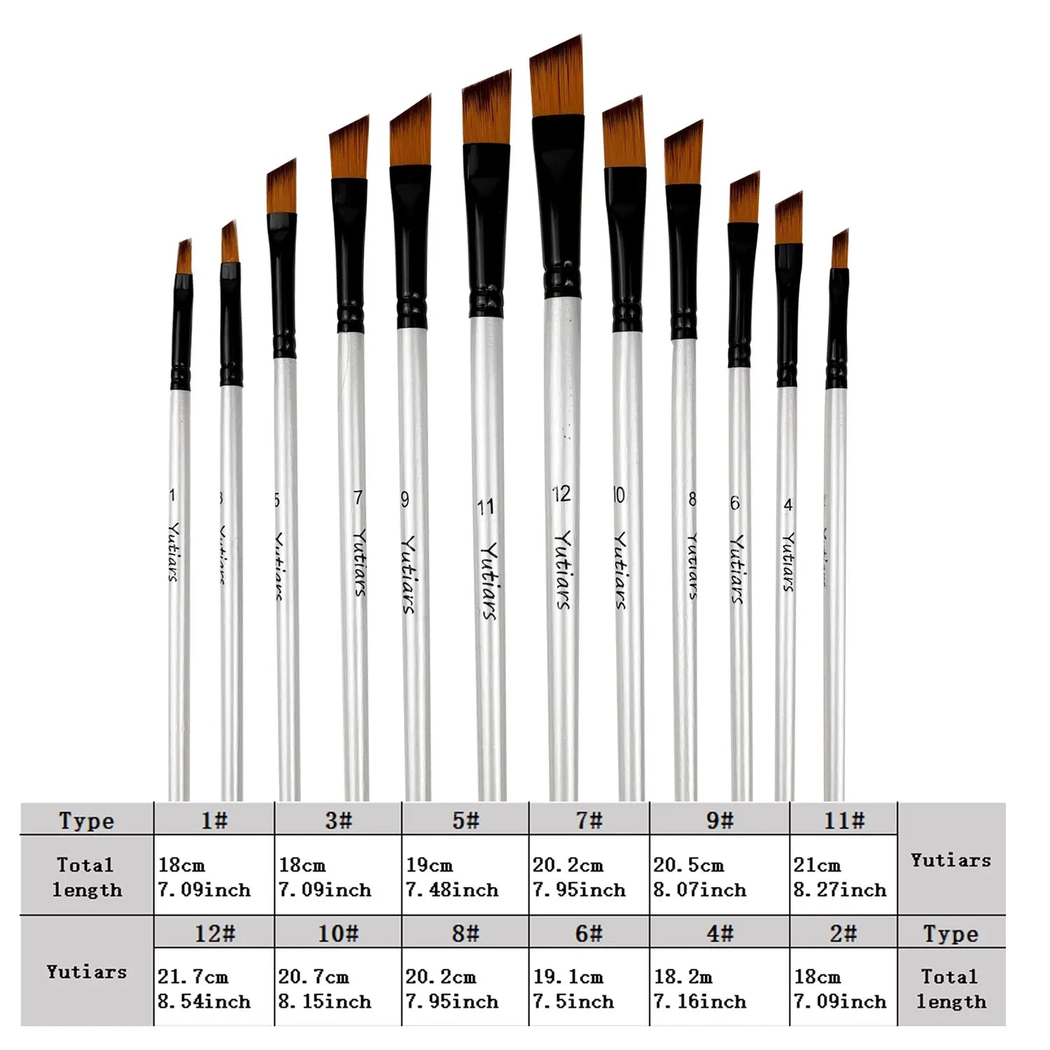 Vielseitiges 12 Teiliges Aquarell Pinselset mit Holzgriff