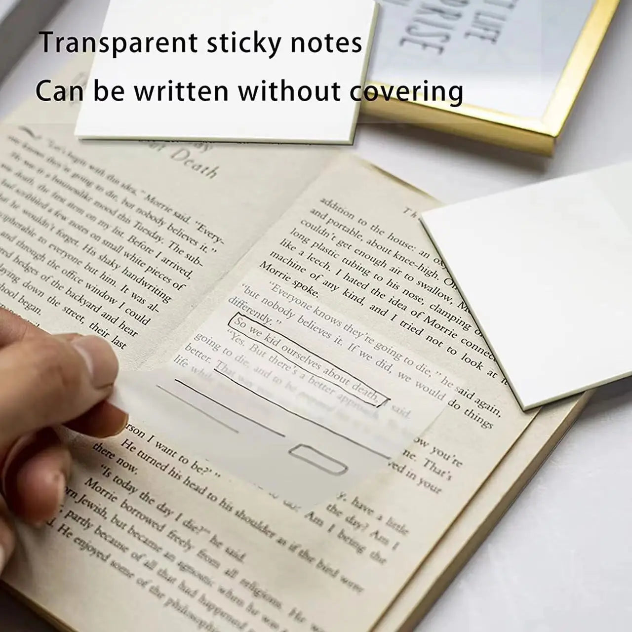 200 Blatt transparente selbstklebende Haftnotizen für Büro und Schule