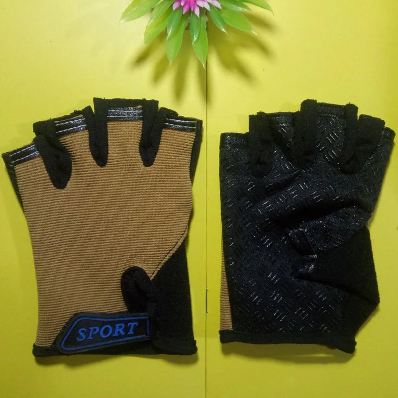 Sommer Kinder Halb Finger Sporthandschuhe Rutschfest Atmungsaktiv 4-7 Jahre