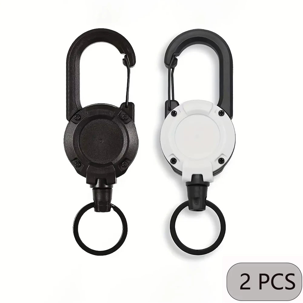 Ausziehbarer Metall Schlüsselanhänger mit Karabiner diebstahlsicher für Outdoor