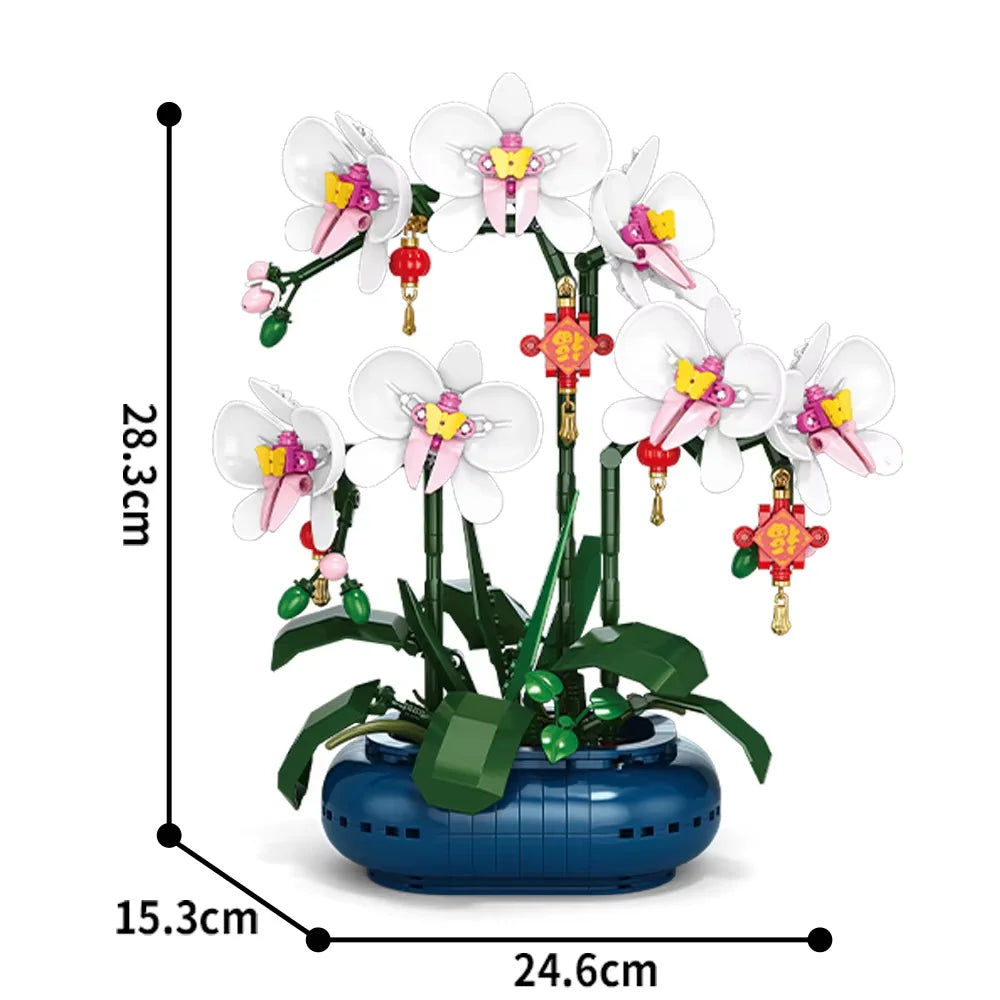 Blumenstrauß Bauset Pfirsichblüte Narzisse Dekoration Bausteine Set-Yabubest - Home & More