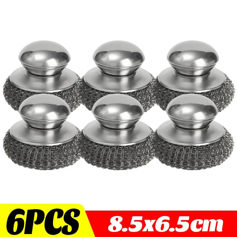 Edelstahl Topfbürste kurzer Griff 8,5 cm Durchmesser für Küche