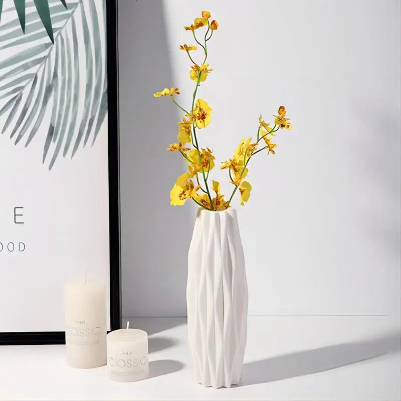 Kleine Kunststoff Vase Nordic Stil Weiß Rutschfest Für Wohnzimmer Deko