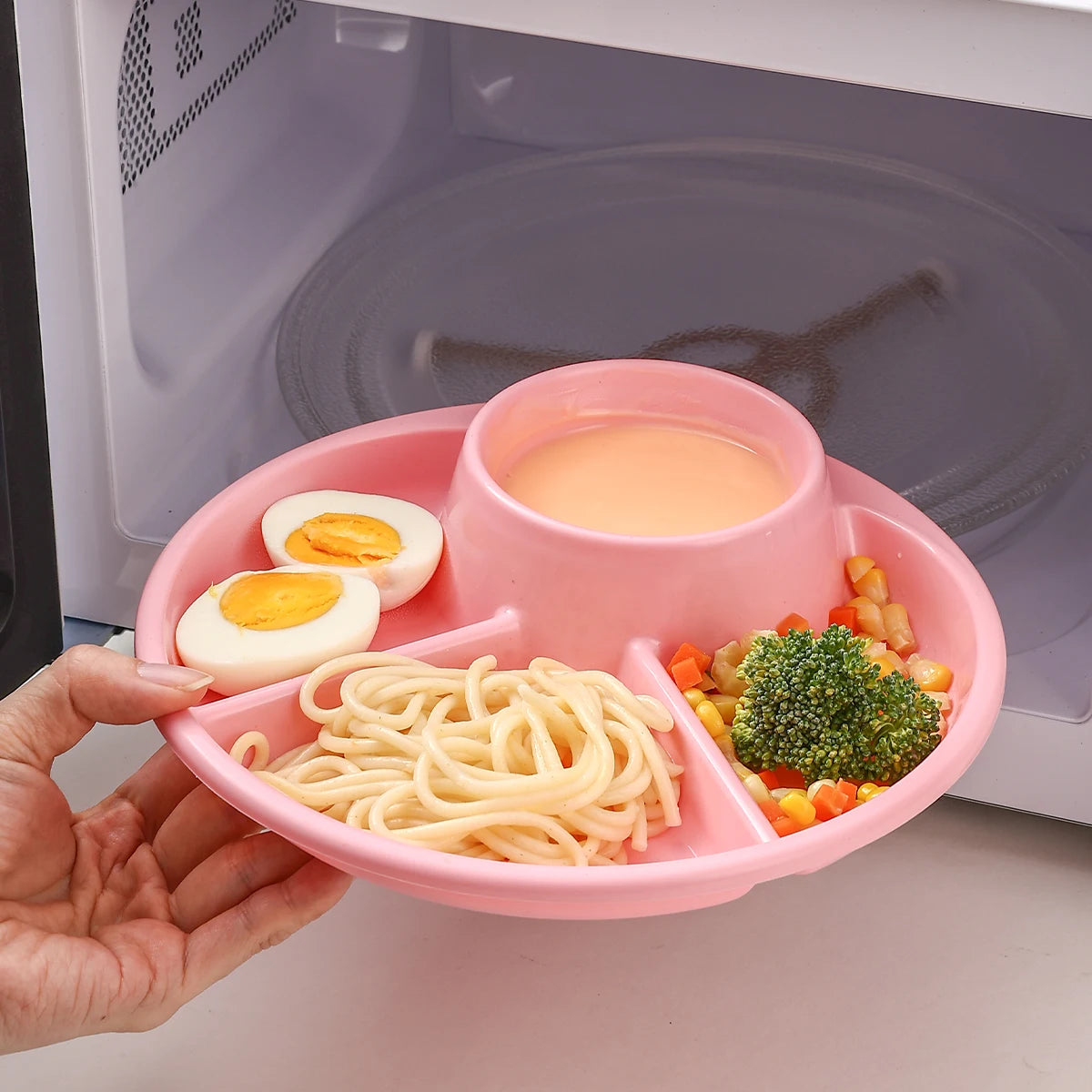 Geteilter Kunststoff Teller Mikrowellengeeignet wiederverwendbar rund