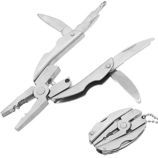 Robustes 6-in-1 Edelstahl Multitool: Zange, Messer, Schraubendreher, Outdoor