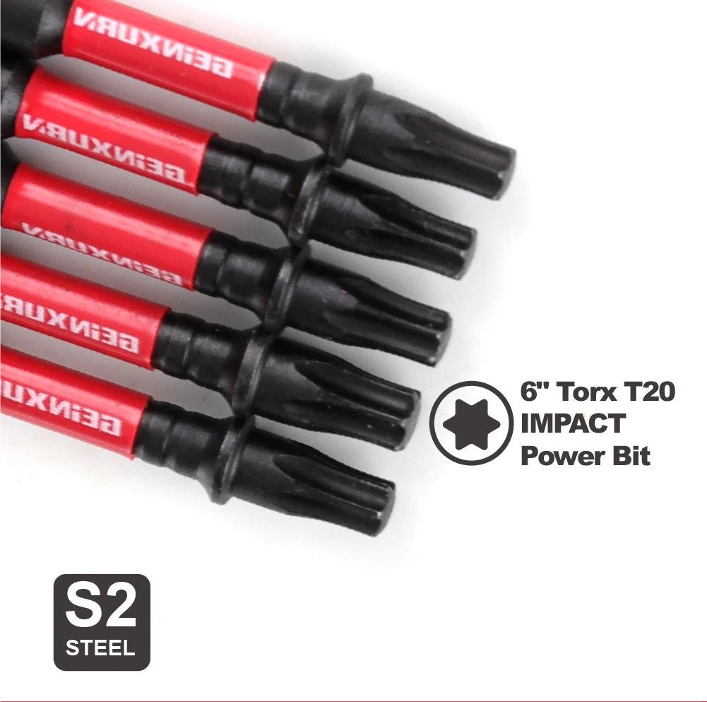 6 Zoll T20 Torx Schraubendreher-Bits Set magnetisch S2 Stahl 5-9 Teile