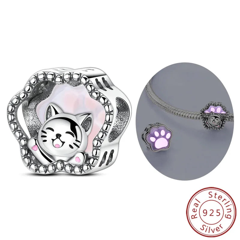 925er Sterlingsilber Charms mit Tiermotiven und Zirkon