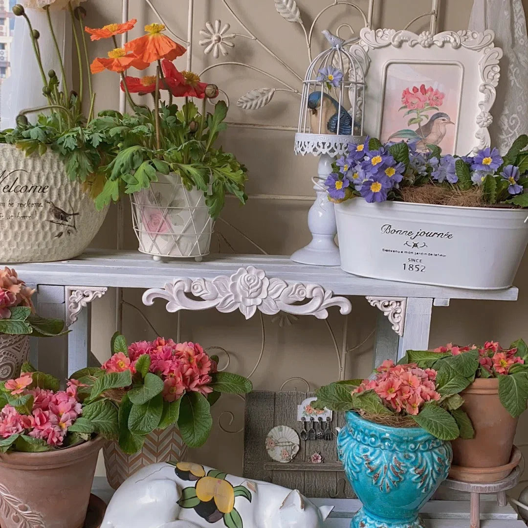 Holzmoebel Applikationen Wohnzimmer Dekoration NATUERLICHE Blumen