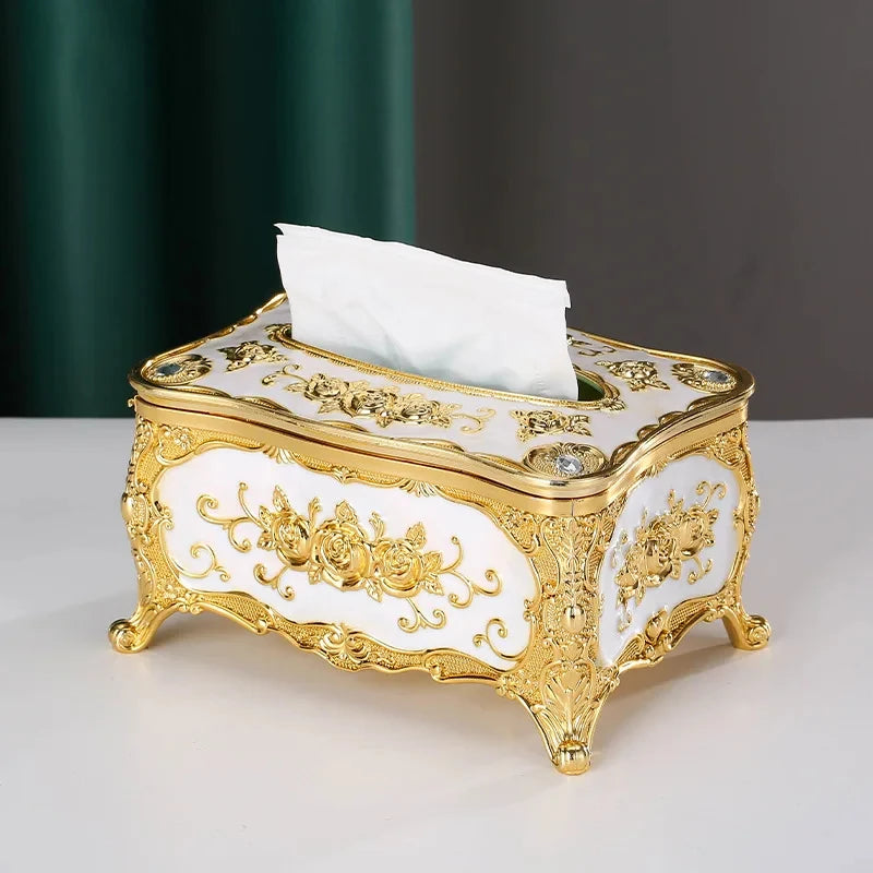 Retro Tissue Box mit Rose Muster hochwertiger Kunststoff Serviettenhalter