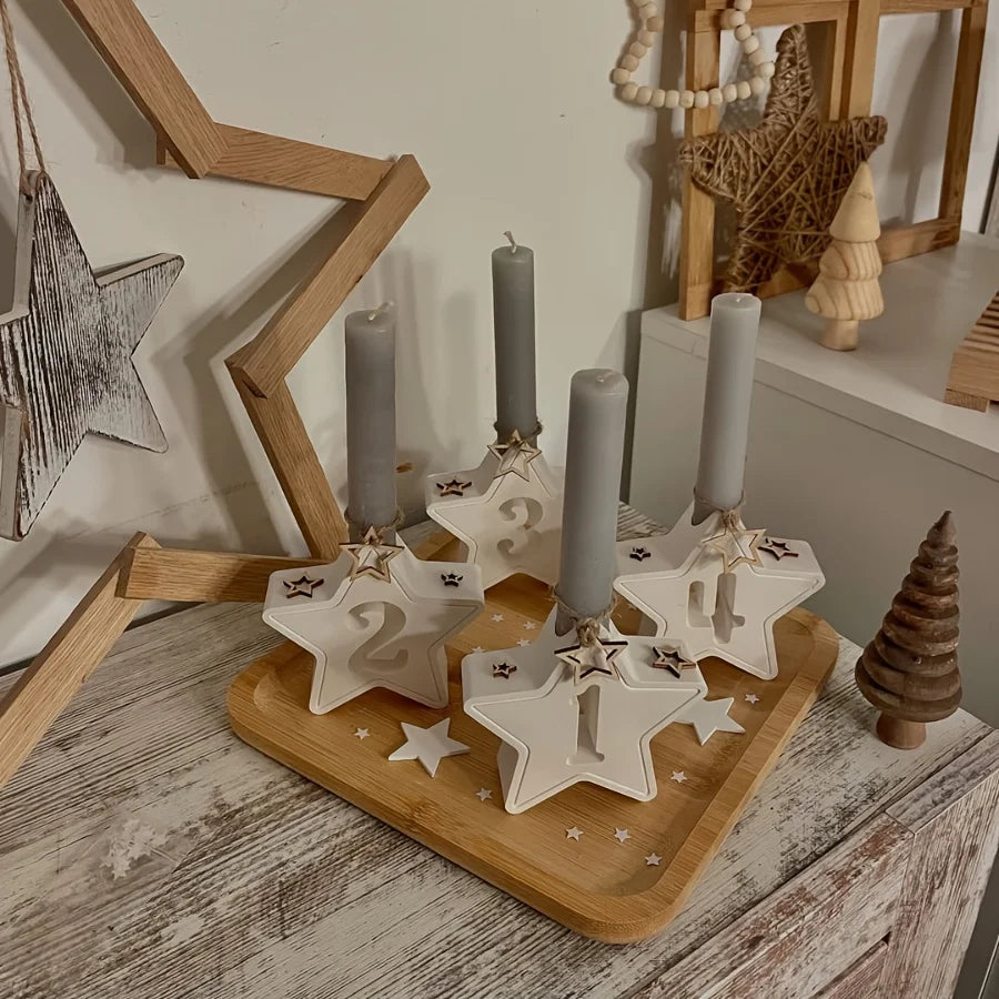 Silikon Weihnachts-Adventskalender Kerzenhalter Set für DIY Deko