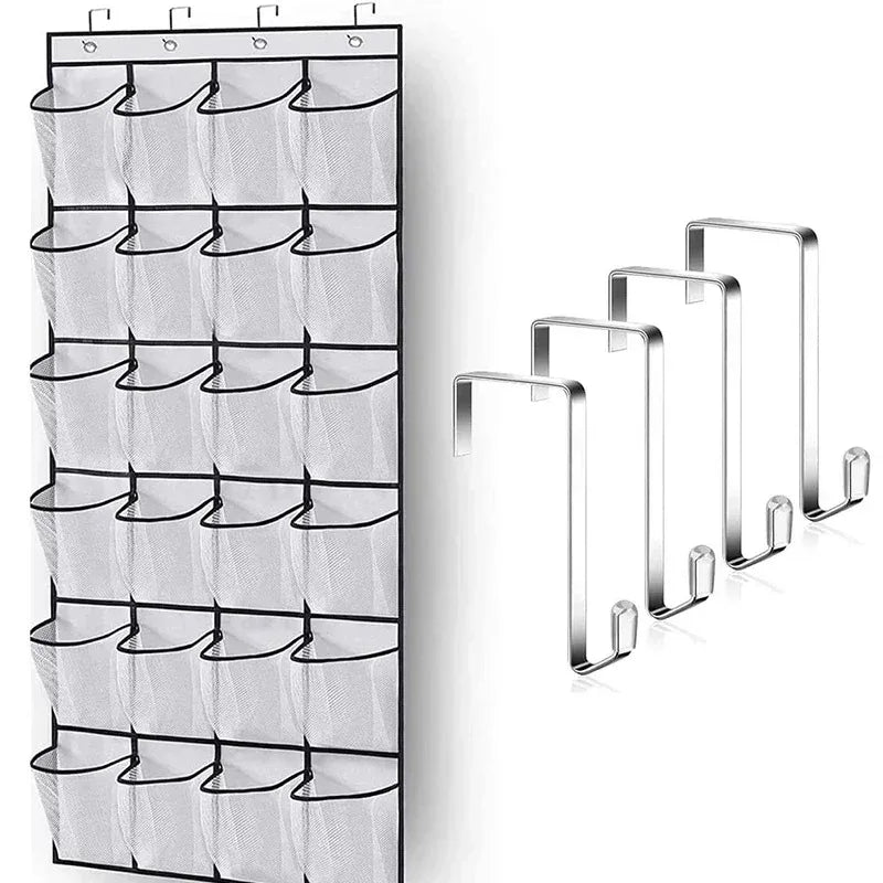 Wandmontierter Schuh-Organizer mit Netzfach zum Aufhängen über der Tür