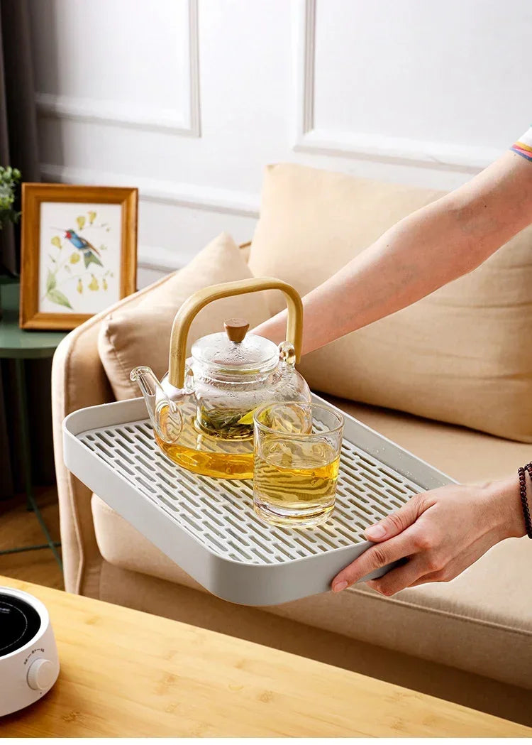 Rechteckiges Serviertablett für Küche Bad Tee Kaffee Obst