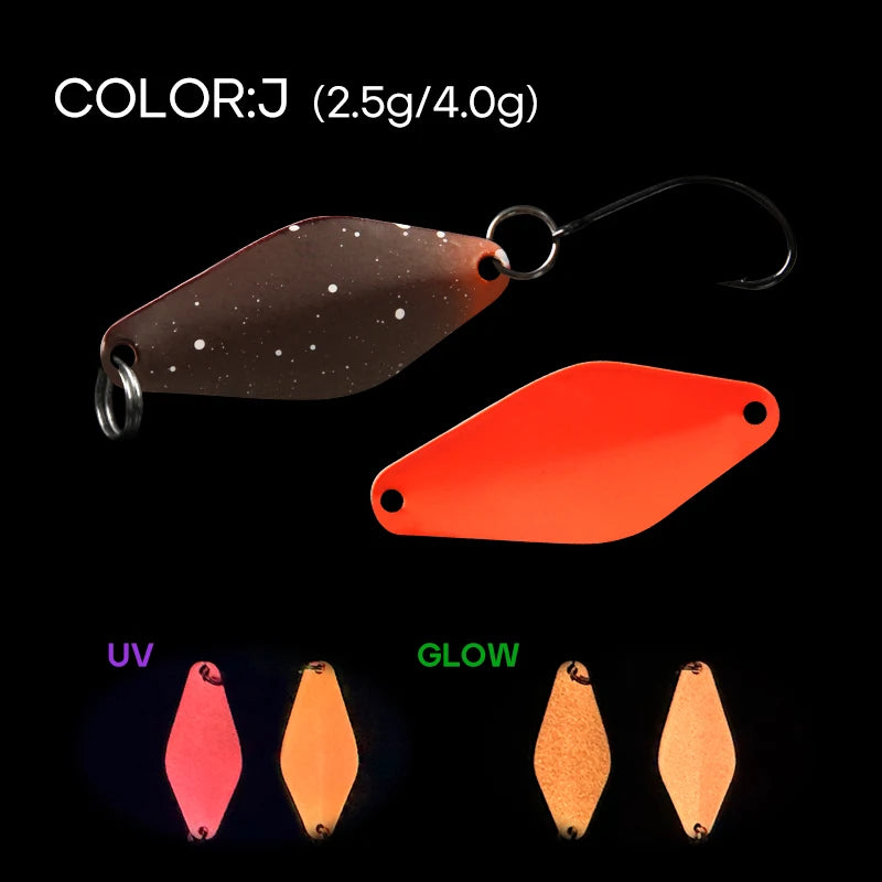 LETOYO UV Leuchtender Löffel Köder Rhombus 2,5g bis 4g für Forelle und Barsch-Yabubest - Home & More