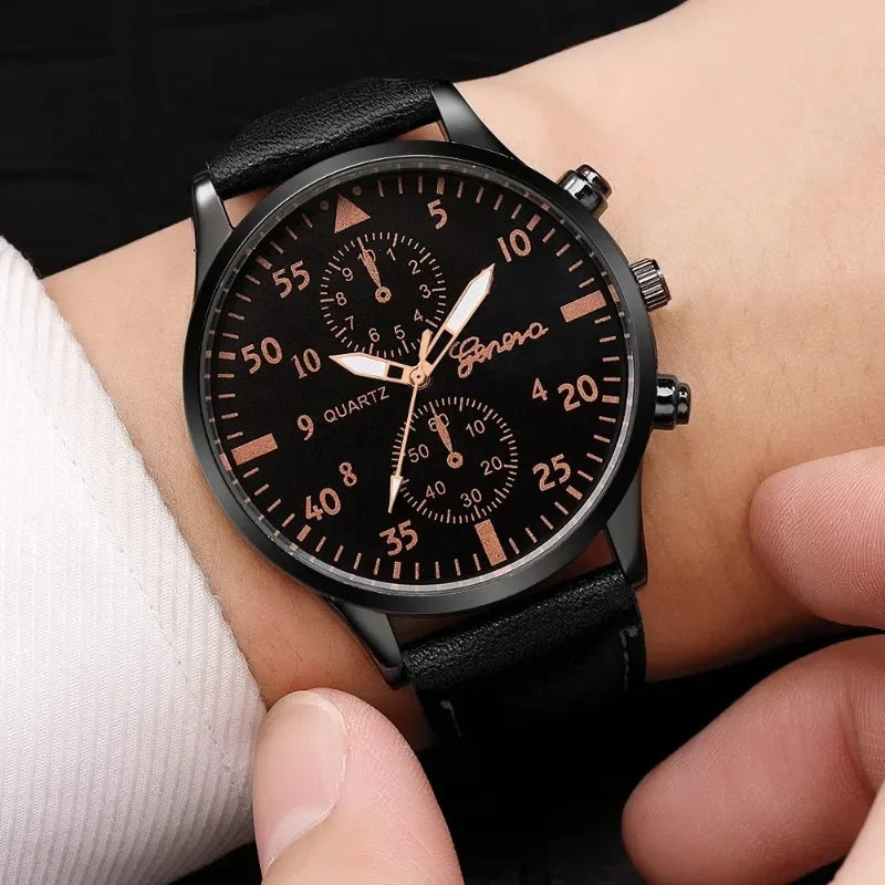 Mechanische Herren Armbanduhr Bronze Tonneau Gehäuse Lederband 3ATM