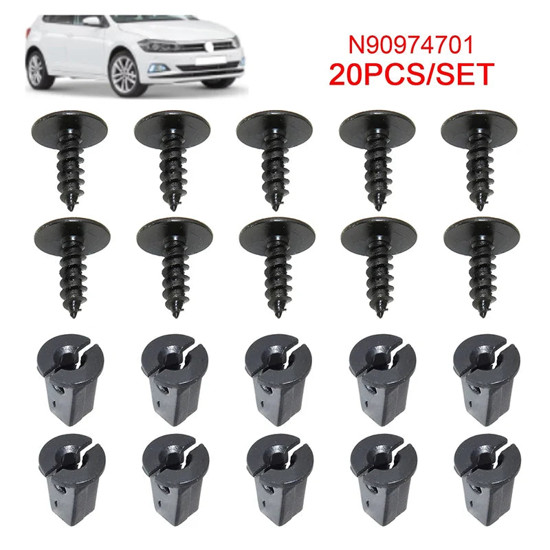 20er Set Torx Schrauben - Clips – Passgenau - Robust für VW, Audi, Seat, Skoda