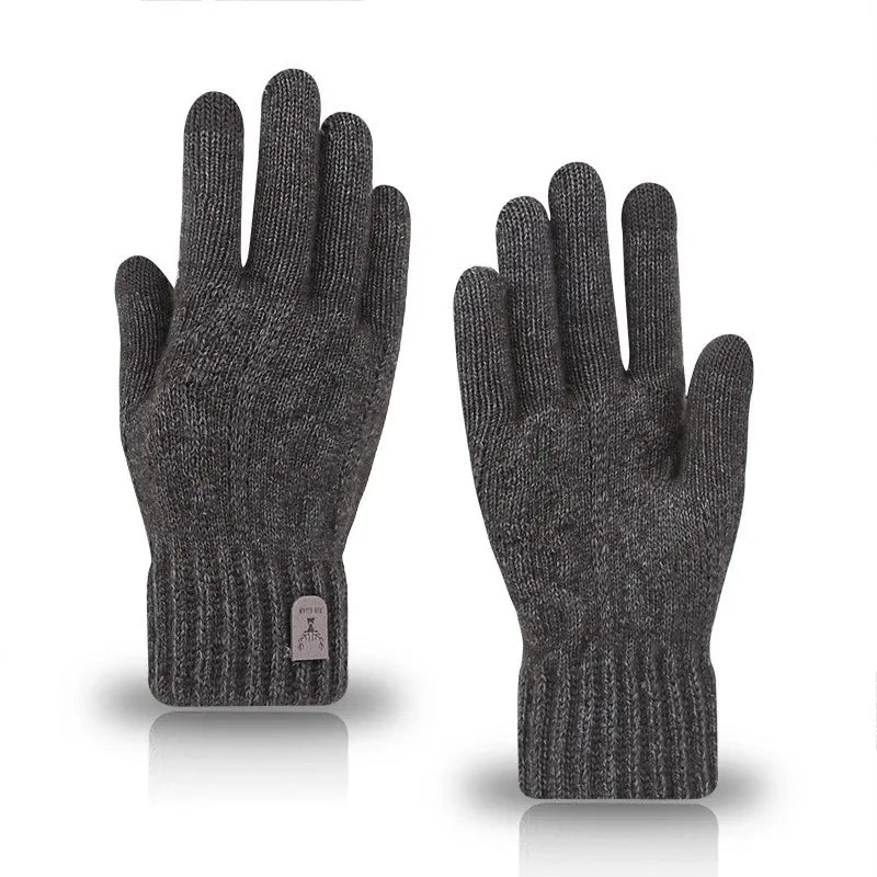 Warme Herren Touchscreen Handschuhe Strick mit Fleece für den Winter