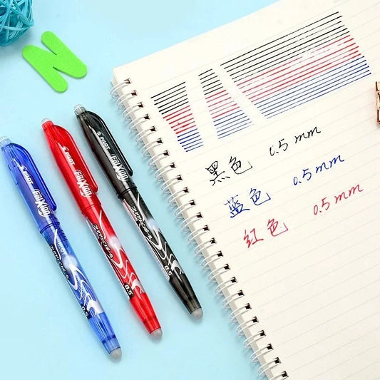 Löschbarer Gelstift 0,5 mm mit blauer, schwarzer - roter Tinte für Büro - Schule
