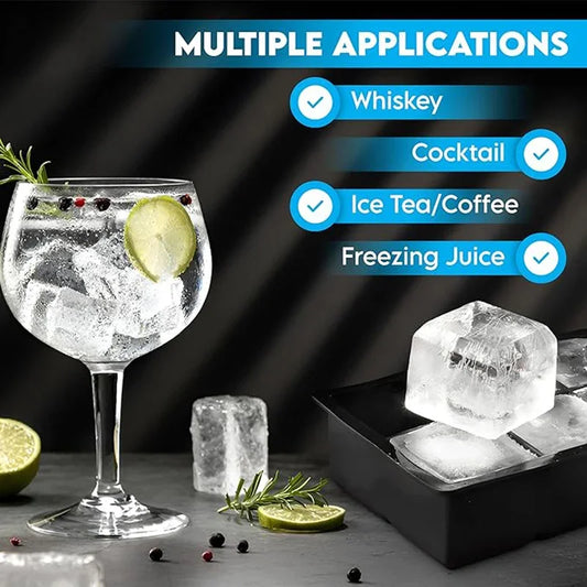 Große Silikon Eiswürfelform mit 4 bis 160 Quadraten für DIY Eis