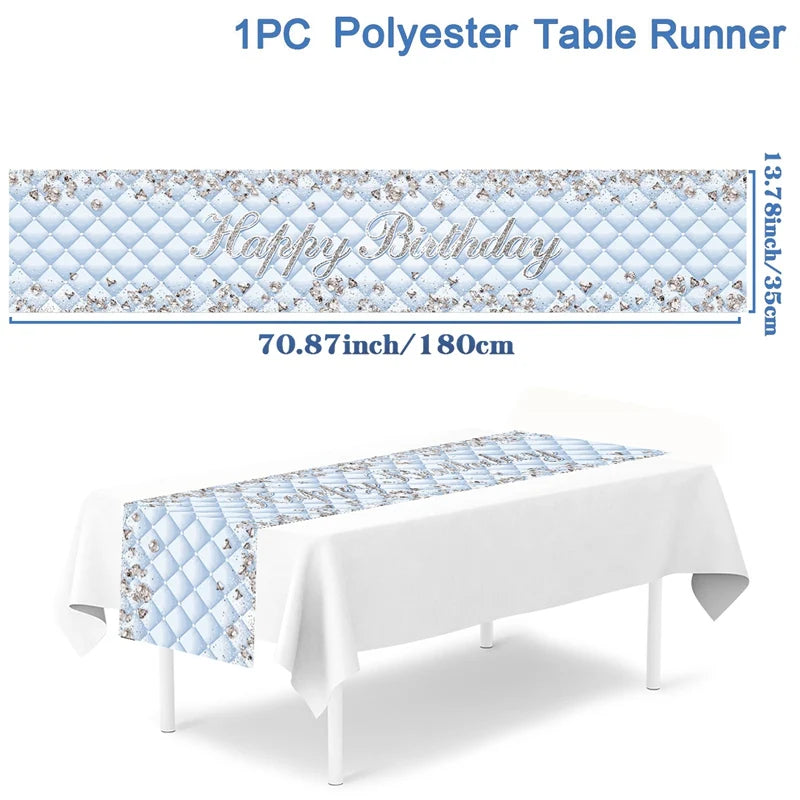 Schwarz Gold Tischläufer 180x35cm für 21. 30. 50. Geburtstag Hochzeit Party Deko