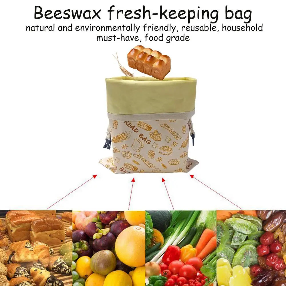 Wiederverwendbarer Bienenwachs Brotbeutel 30x39 cm fuer Frische T