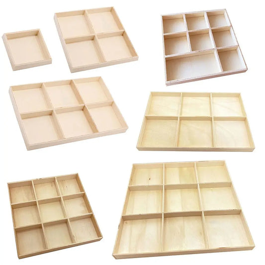 Holz Multi Grid Aufbewahrung sbox Blumentopf Holz Tablett Desktop Organizer Kosmetik Werkzeug Lagerung Bonsai Halter Blumentopf geteilte Schublade - Yabubest - Home & More