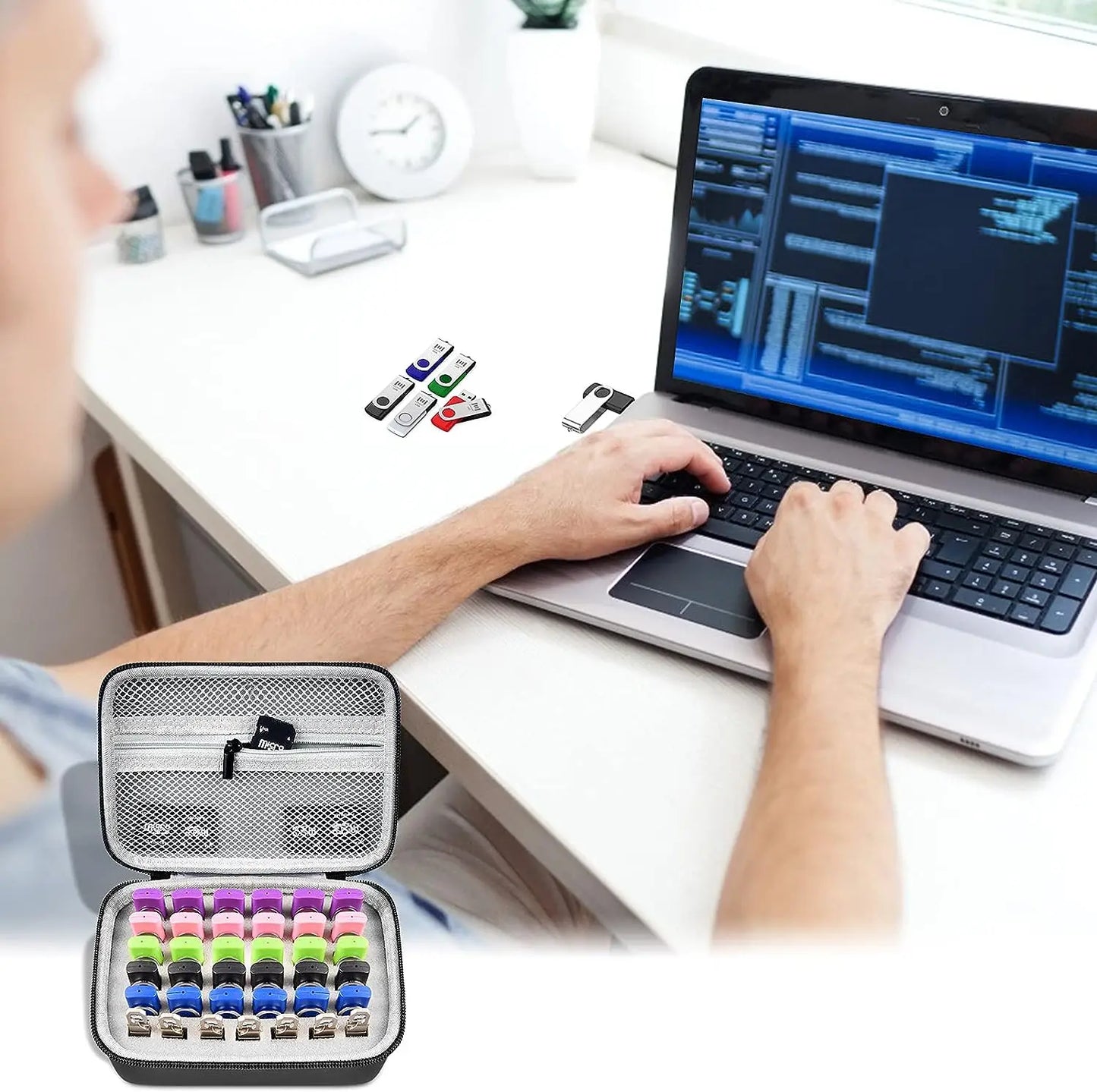 Speicherkarten Organizer für USB Sticks SD SDXC SDHC Karten bis 48 Stück