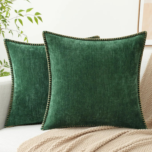 Weiche Chenille-Kissenbezüge 45,7 x 45,7 cm im 2er-Set für komfortable Dekoration