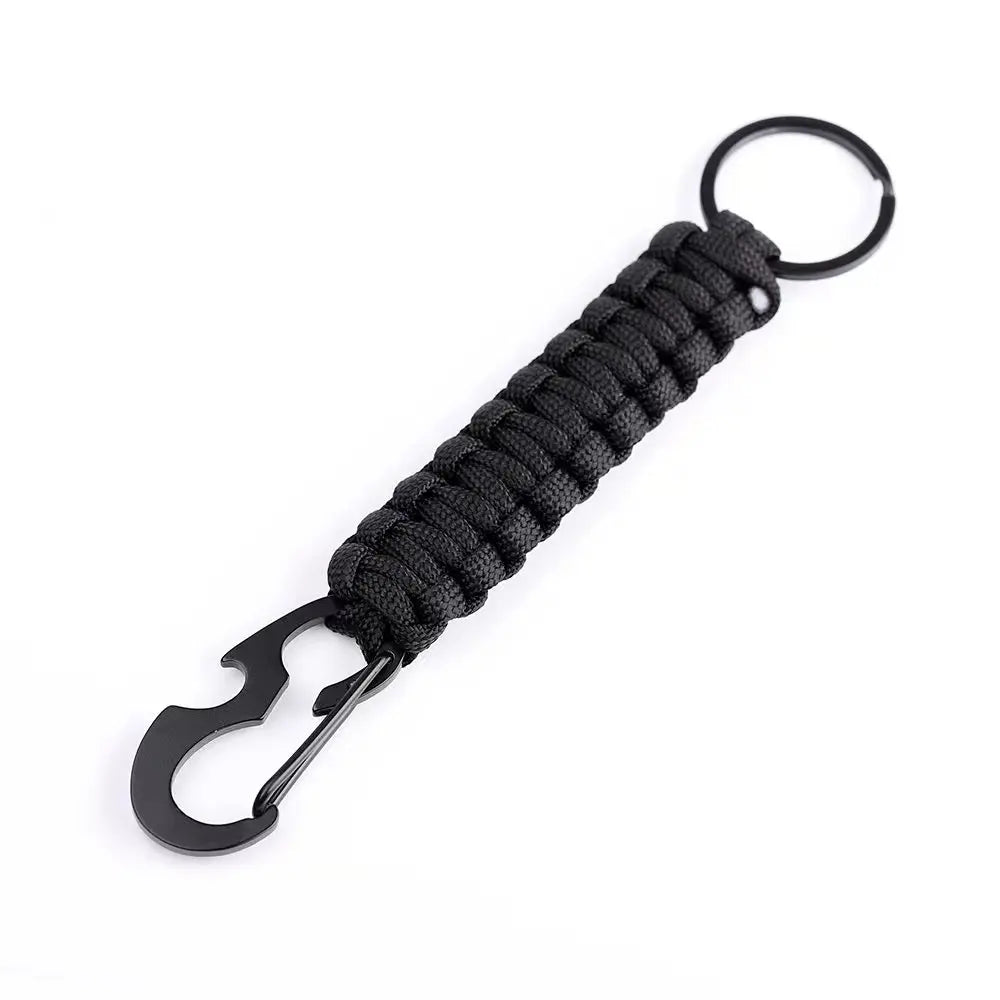 Multifunktionaler Paracord-Schlüsselanhänger mit Karabiner - Flaschenöffner – robust - vielseitig