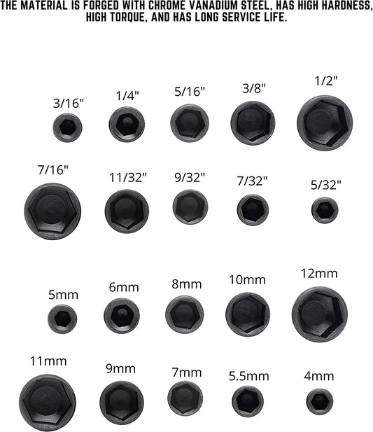 9-teiliges Steckschlüssel Bit-Set 5mm bis 13mm