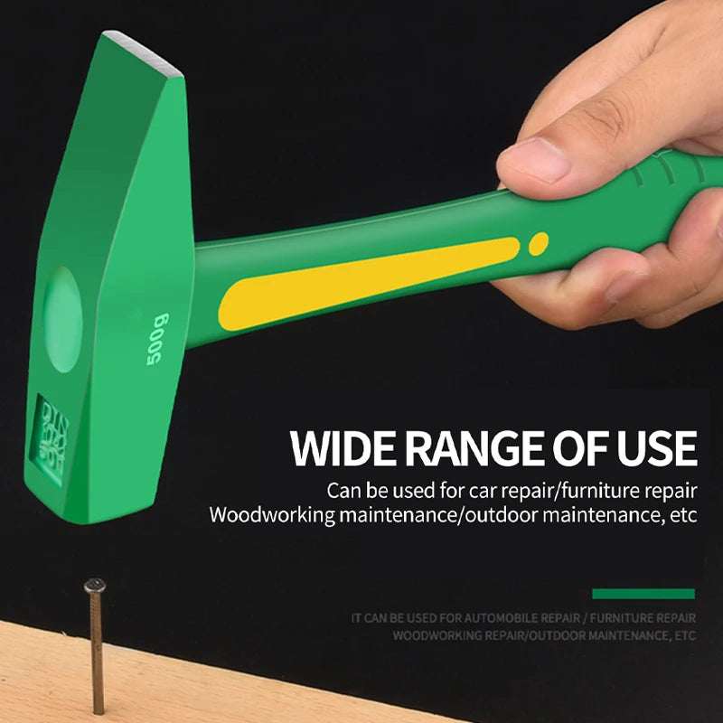 Stoßfester Flachkopfhammer mit Gummigriff 200/300g für Handwerk