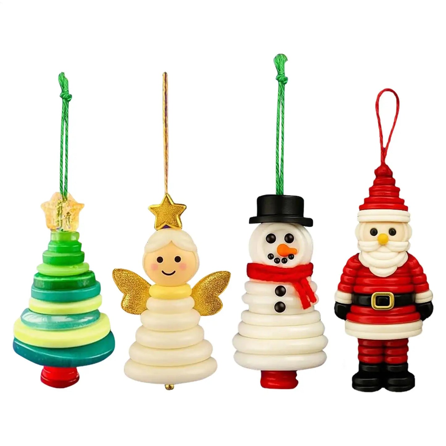 DIY Weihnachtsanhänger Set aus Knöpfen für festliche Dekoration