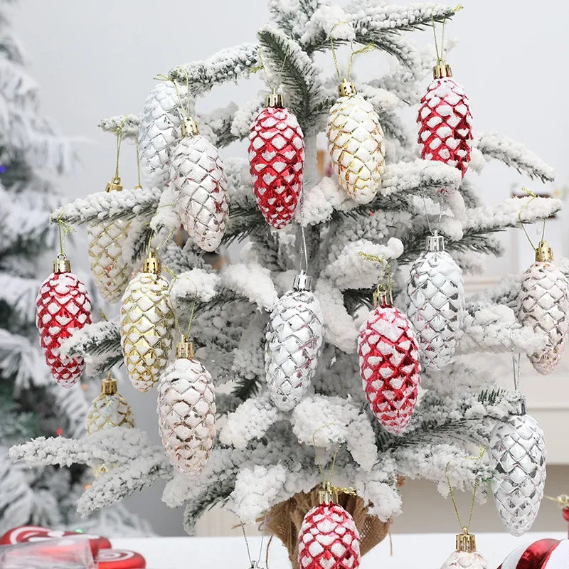 5er Set Festliche Tannenzapfen Baumschmuck für Weihnachten Zuhause