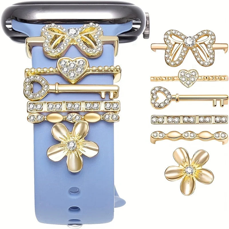 Trendige, skurrile, herzförmige, dekorative Uhrenarmbandschnallen mit Schlüsselmotiv und dekorative Schlaufen im Cartoon-Stil für einen modischen Handgelenk-Akzent-Yabubest - Home & More