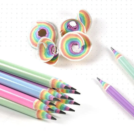 12er-Pack HB Bleistifte aus Papier in Regenbogenfarben für Kinder