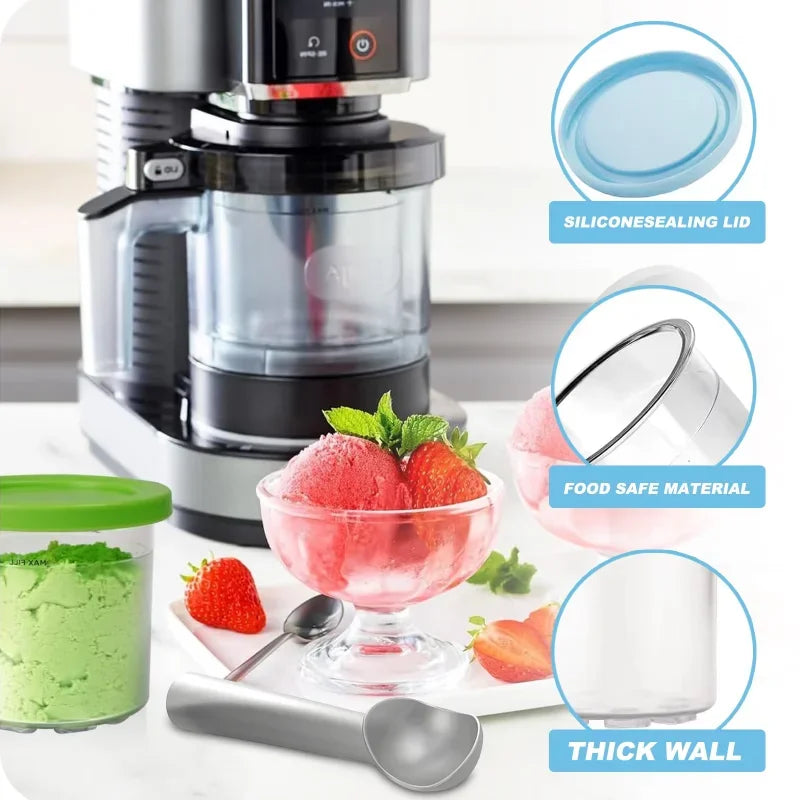 Eis Pints Behälter mit Deckel für Eismaschinen in Sets von 1 bis 4 Stück