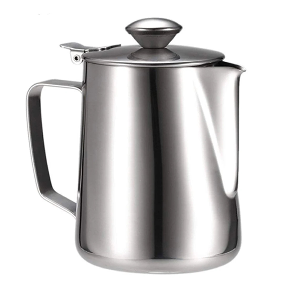 Edelstahl Milchaufschäumkrug mit Deckel für cremigen Milchschaum