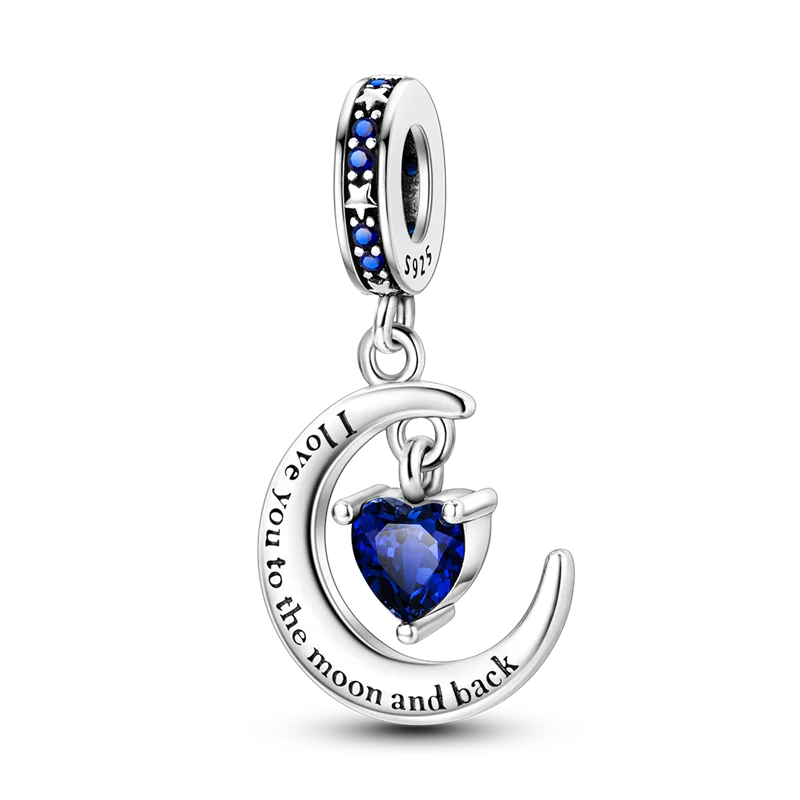 925 Sterling Silber Charm mit rosa Schmetterling - leuchtenden Glühwürmchen