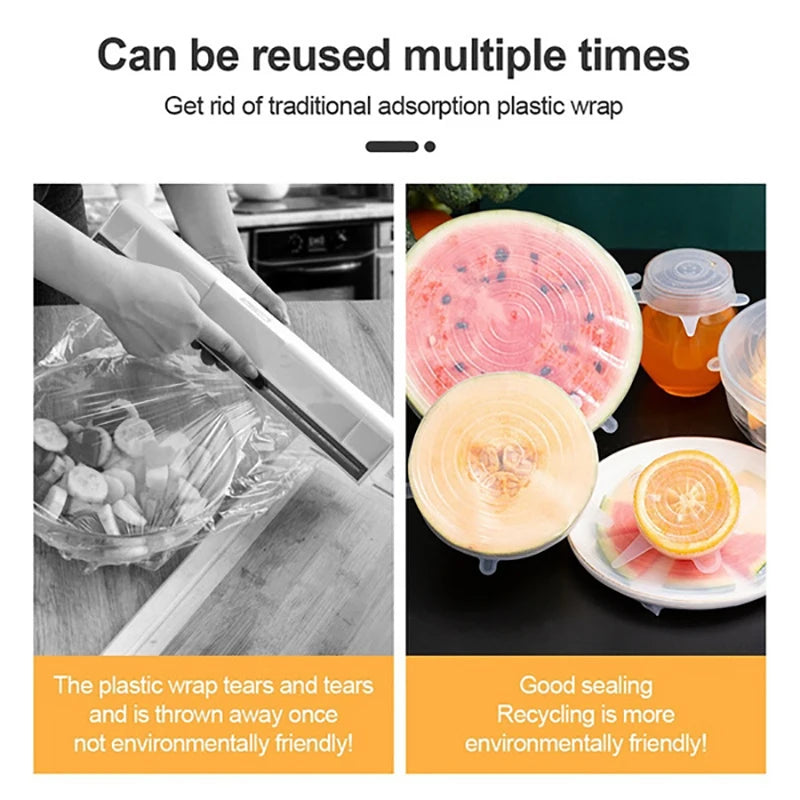 Dehnbare Silikon-Abdeckungen für Lebensmittel Frischhaltedeckel wiederverwendbar