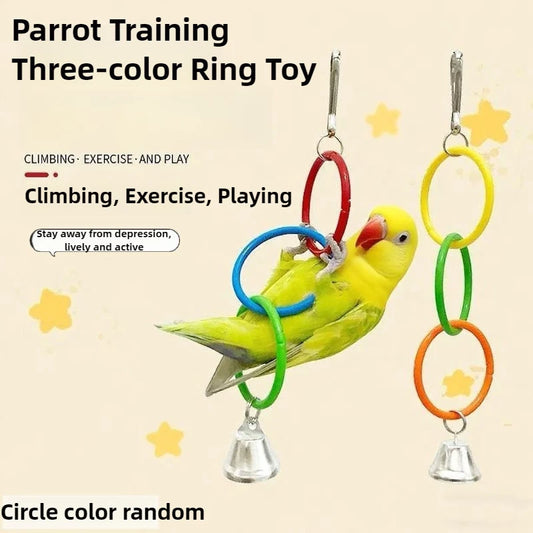Bunte Papageienschaukel mit Glocken Sound für Vogelkäfig Zubehör