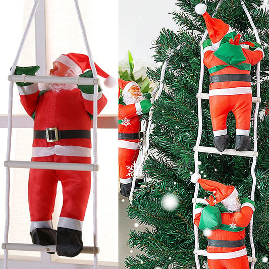 Kletternder Weihnachtsmann Figur 25cm für festliche Baum Dekoration