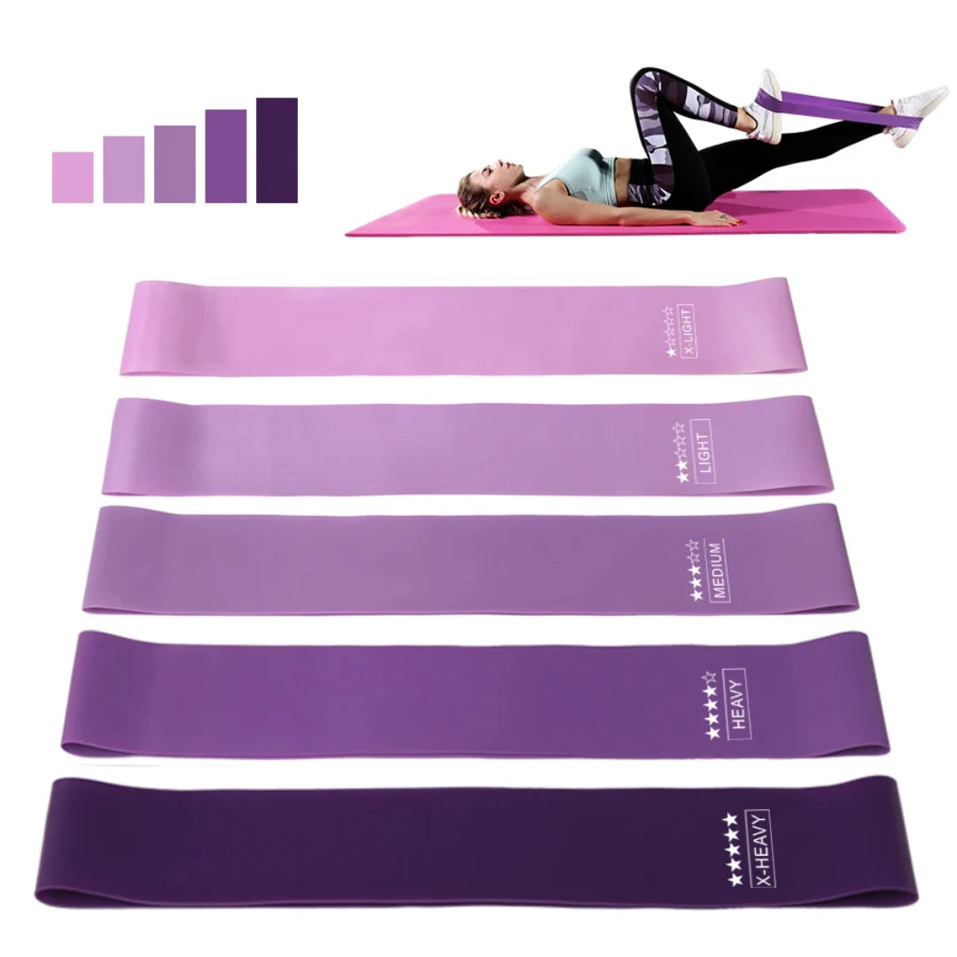 5-stufige Widerstandsbänder Set für Yoga Sport Fitness Pilates Training