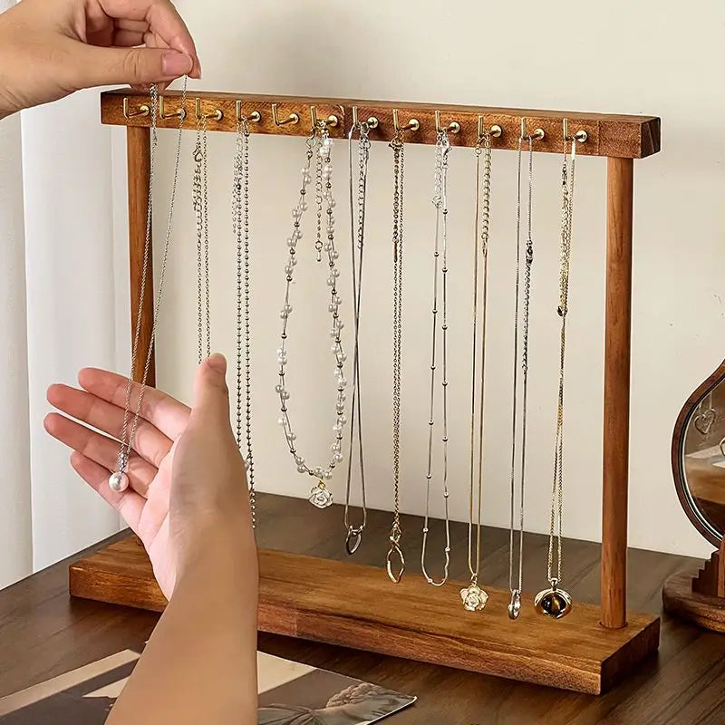 Massivholz Schmuck Organizer Display für Ketten Ohrringe Armbänder